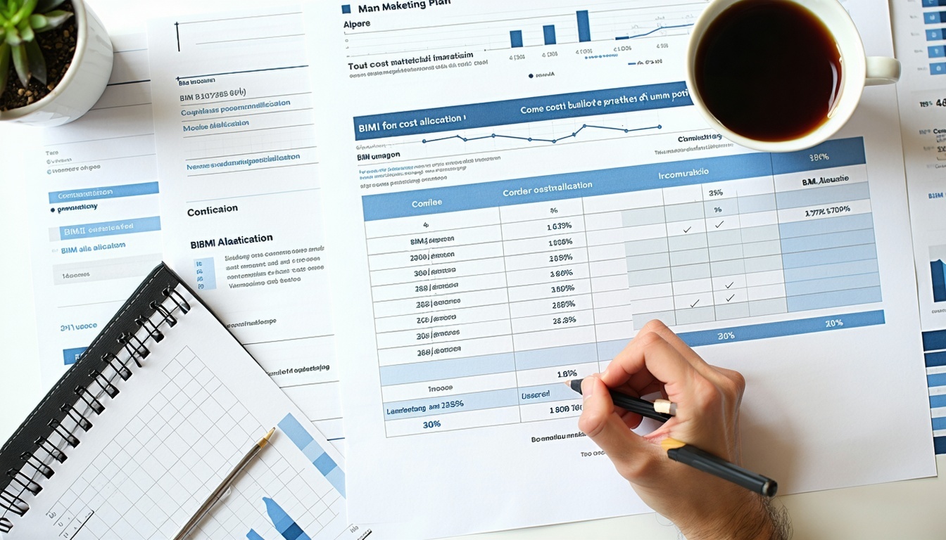 Pöydällä oleva markkinointisuunnitelma ja BIMI-kustannusten jako-1
